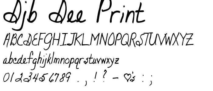 DJB DEE PRINT font